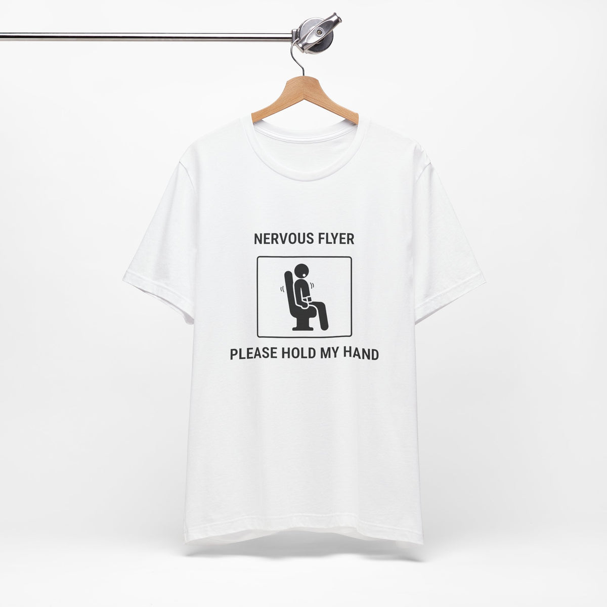 Nervous Flyer Please Hold My Hand - Funny Travel T-Shirt