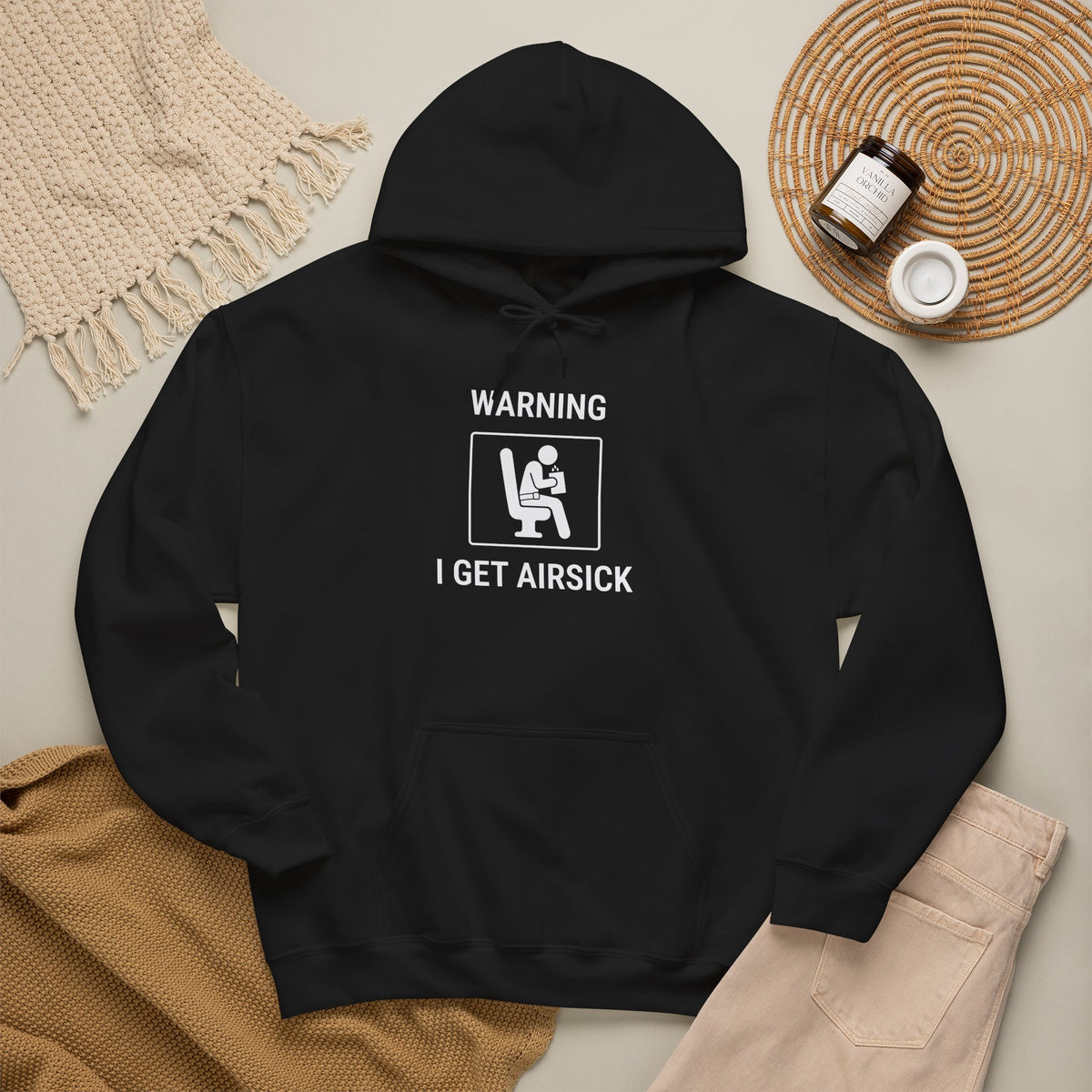 Warning I Get Airsick - Funny Travel Hoodie