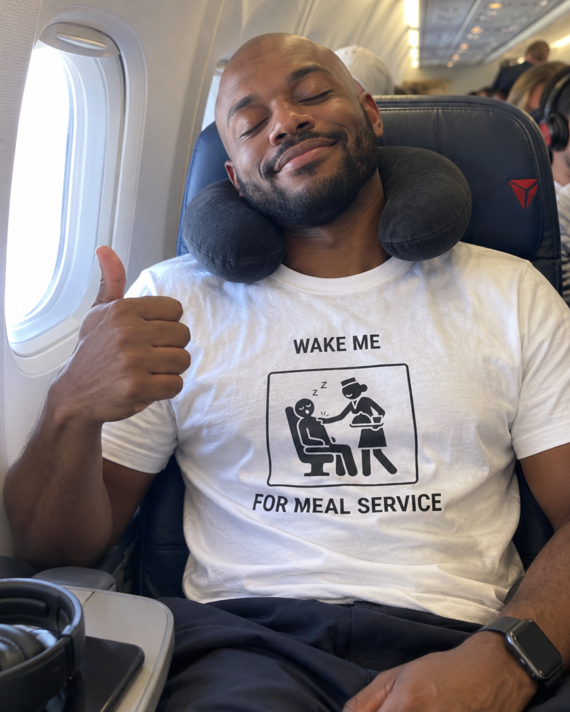 Wake Me for Meal Service - Funny Travel T-Shirt