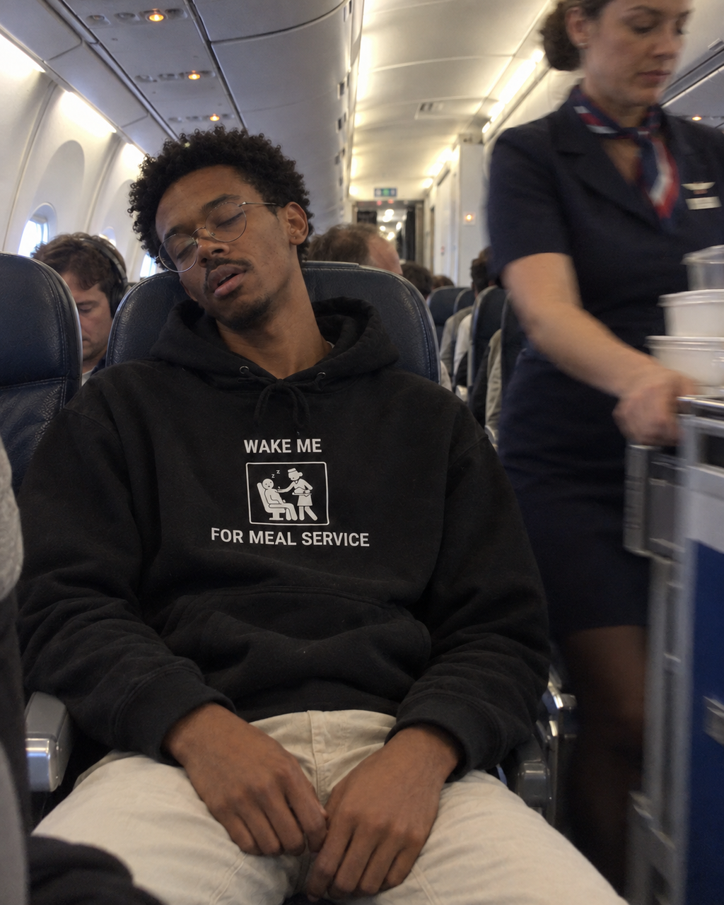 Wake Me for Meal Service - Funny Travel Hoodie