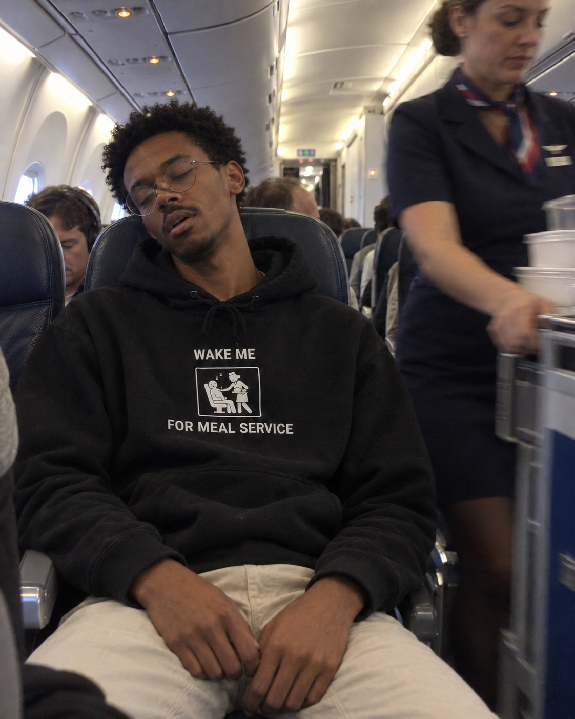 Wake Me for Meal Service - Funny Travel Hoodie