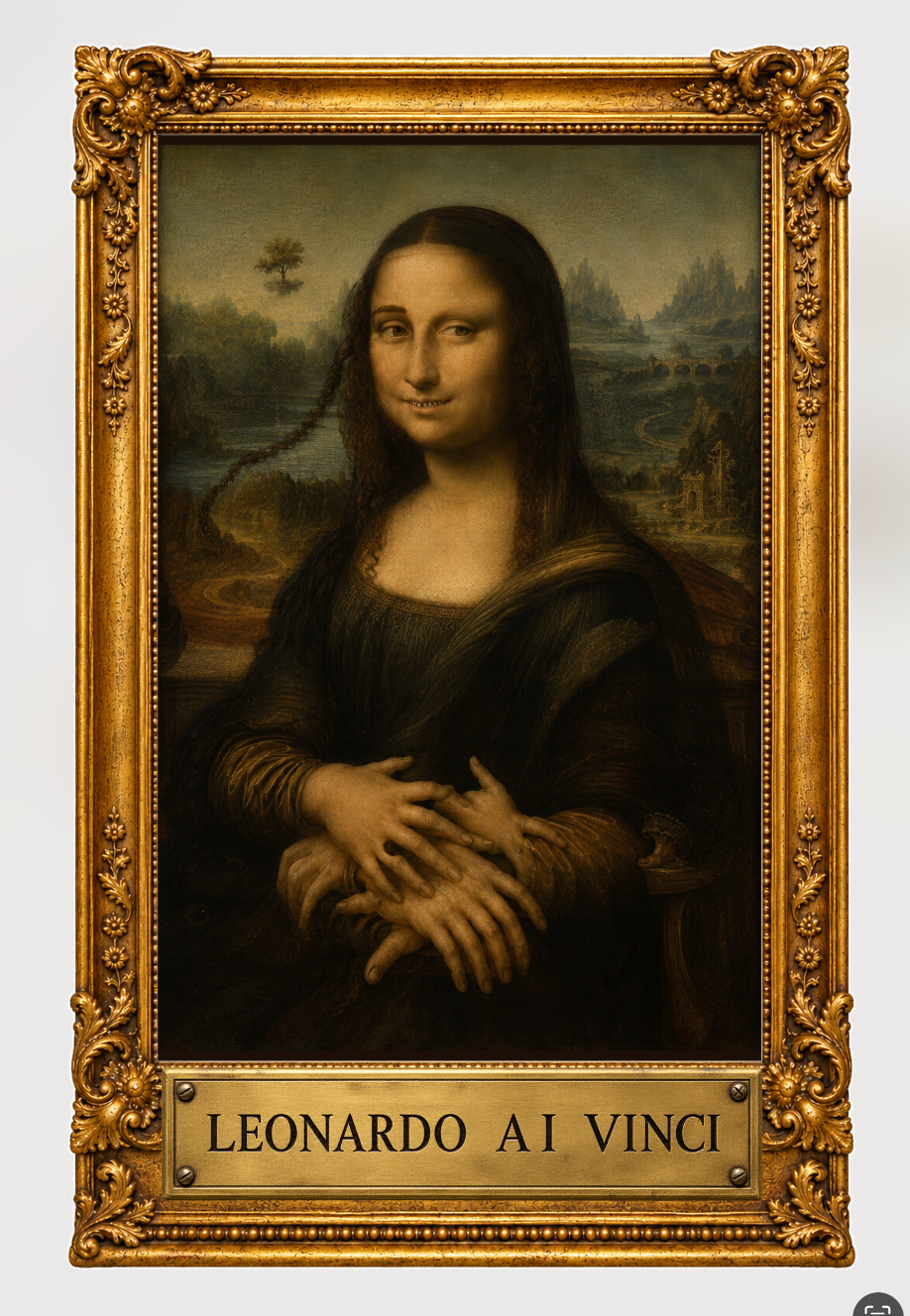 Leonardo A.I. Vinci - Funny Mona Lisa T-shirt