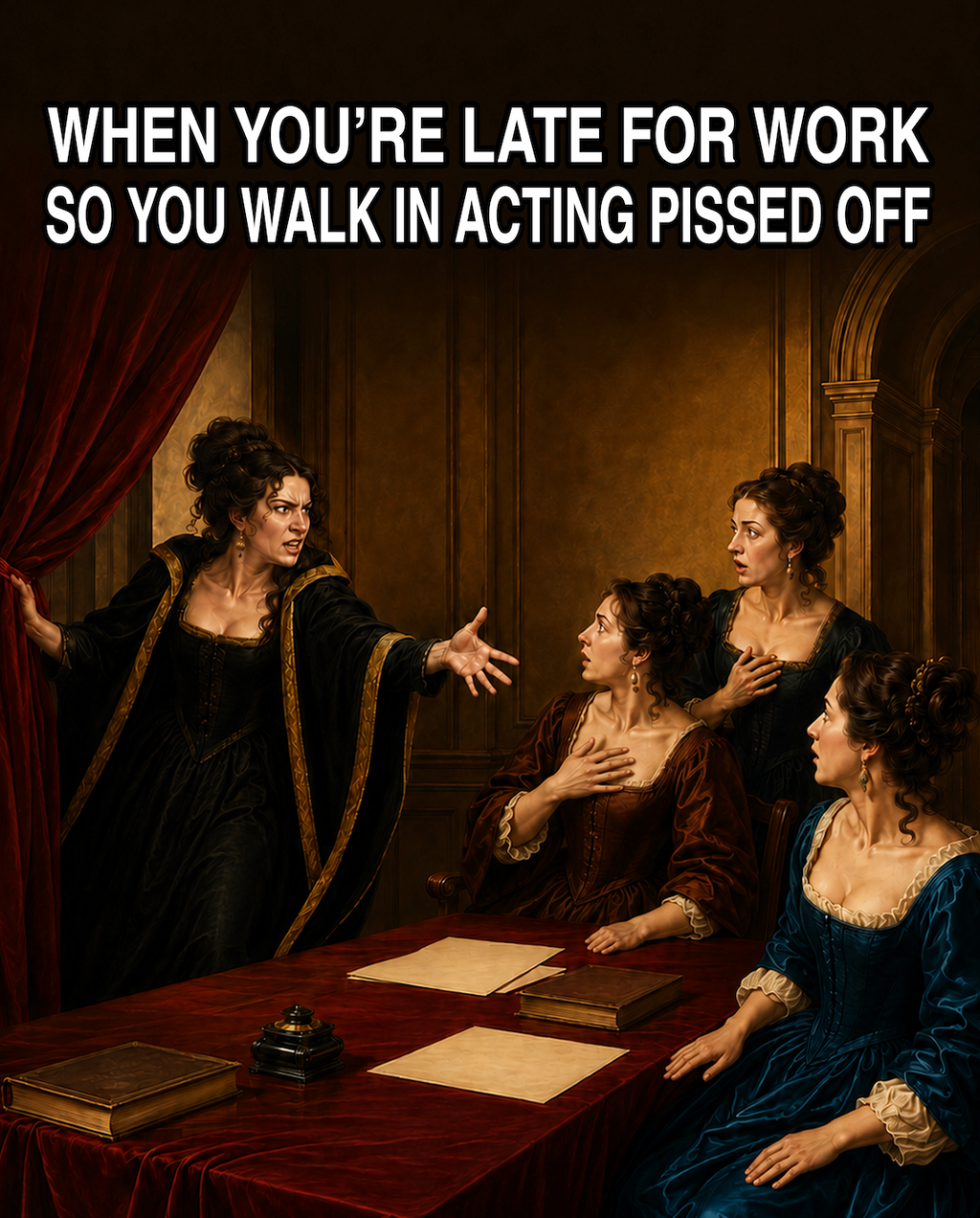 When You’re Late to Work - Funny T-Shirt (Female Character)