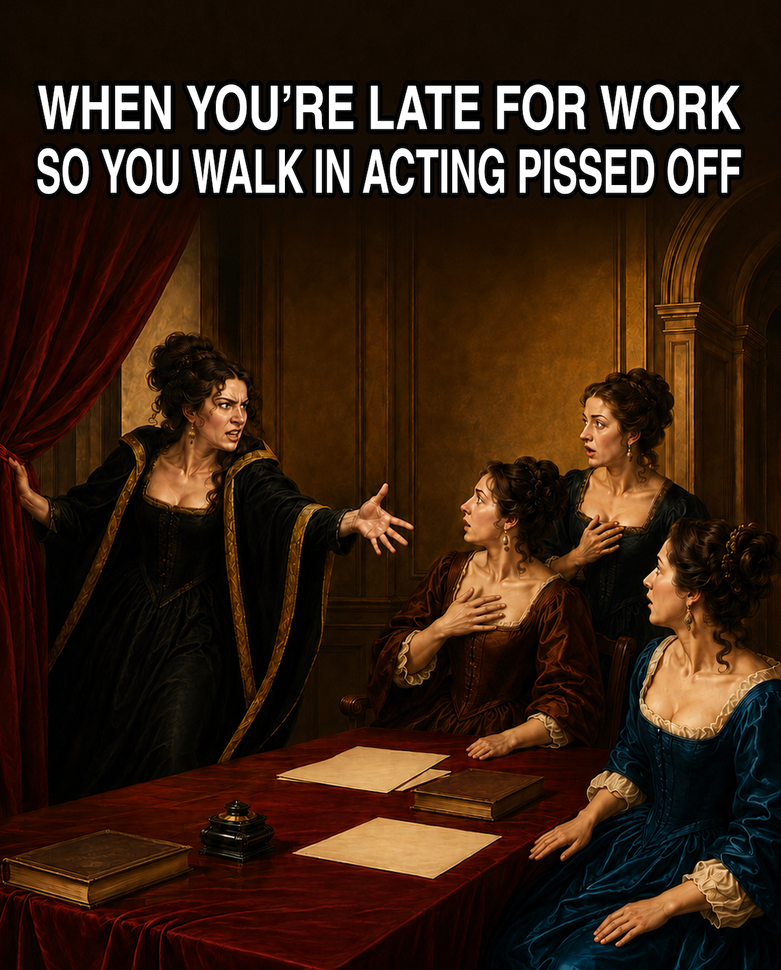 When You’re Late to Work - Funny T-Shirt (Female Character)